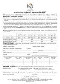Suzuki - 2007 Family Membership Form