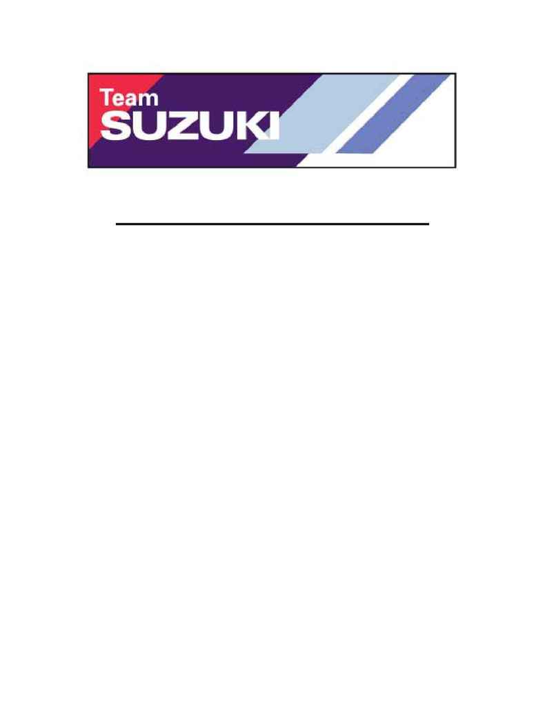Suzuki - 2003 Pro Road Race Contingency Program