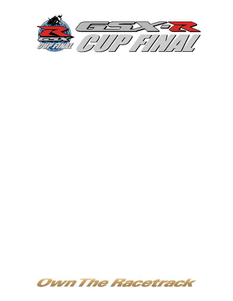 Suzuki - 2004 Worldwide GSX R Cup Program Details