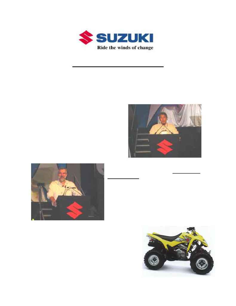Suzuki - 2003 New Model Dealer Conference Press Release