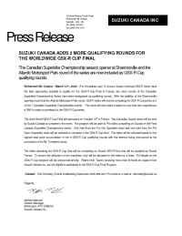 Suzuki - Press Release 2003 GSX R Cup added rounds