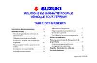 Suzuki - ATV Warranty Booklet Web F