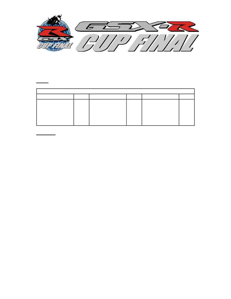 Suzuki - 2004 Worldwide GSX R Cup Program Details FR