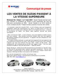 Suzuki - Suzuki Sales in High Gear F
