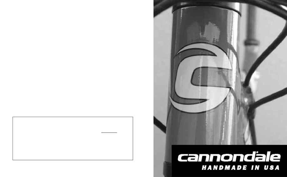 Cannondale Bicycle Corp. - 2000 OM