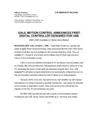 Galil Motion Control - pr 10 1 98