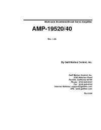 Galil Motion Control - amp 19540 manual