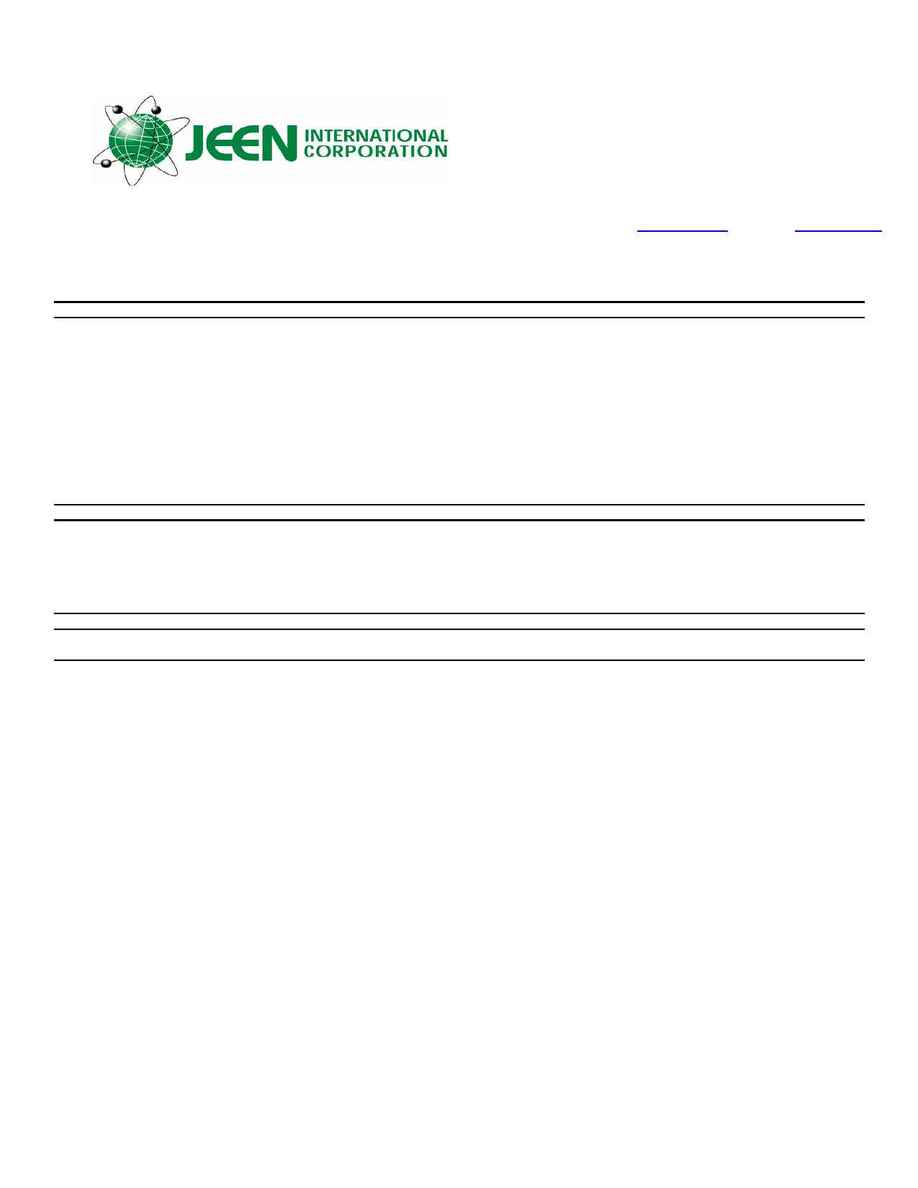 Jeen International - msds JEEMATE 1000 DPS