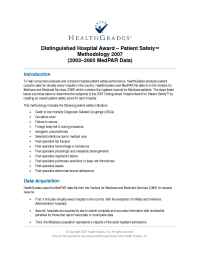 Health Grades - DHAPatient Safety Methodology