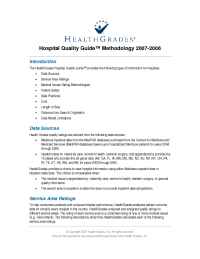 Health Grades - Hospital Quality Guide Methodology 20072008