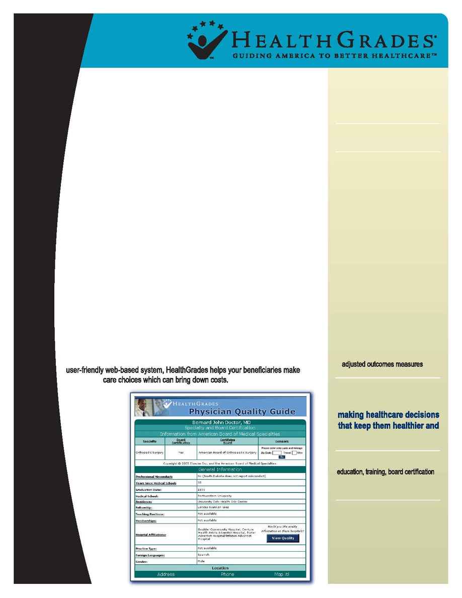 Health Grades - Physician Quality Guide