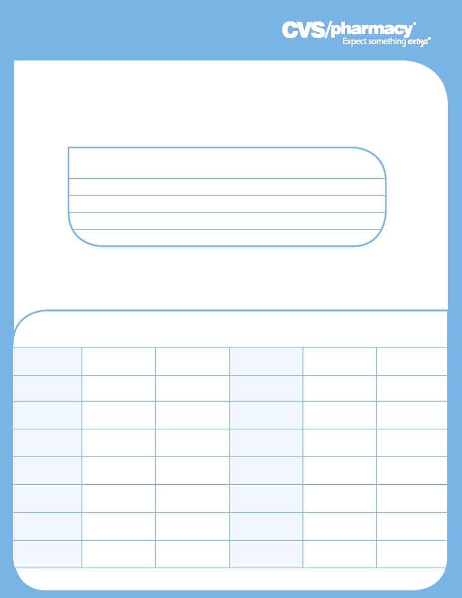 CVS Pharmacy - Blood Pressure Record