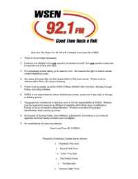 WSEN FM 92.1 - WSEN WFBL Rules