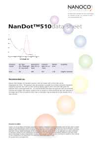 Nanoco Technologies - 510 Data Sheets