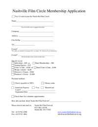 Nashville Independent Film Festival - nfc membership form
