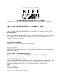 Maine International Film Festival - 2004submit