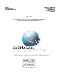 EarthFlora - EF 2003 Pricelist