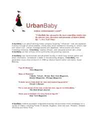 Urban Baby - Urban Baby Media Kit