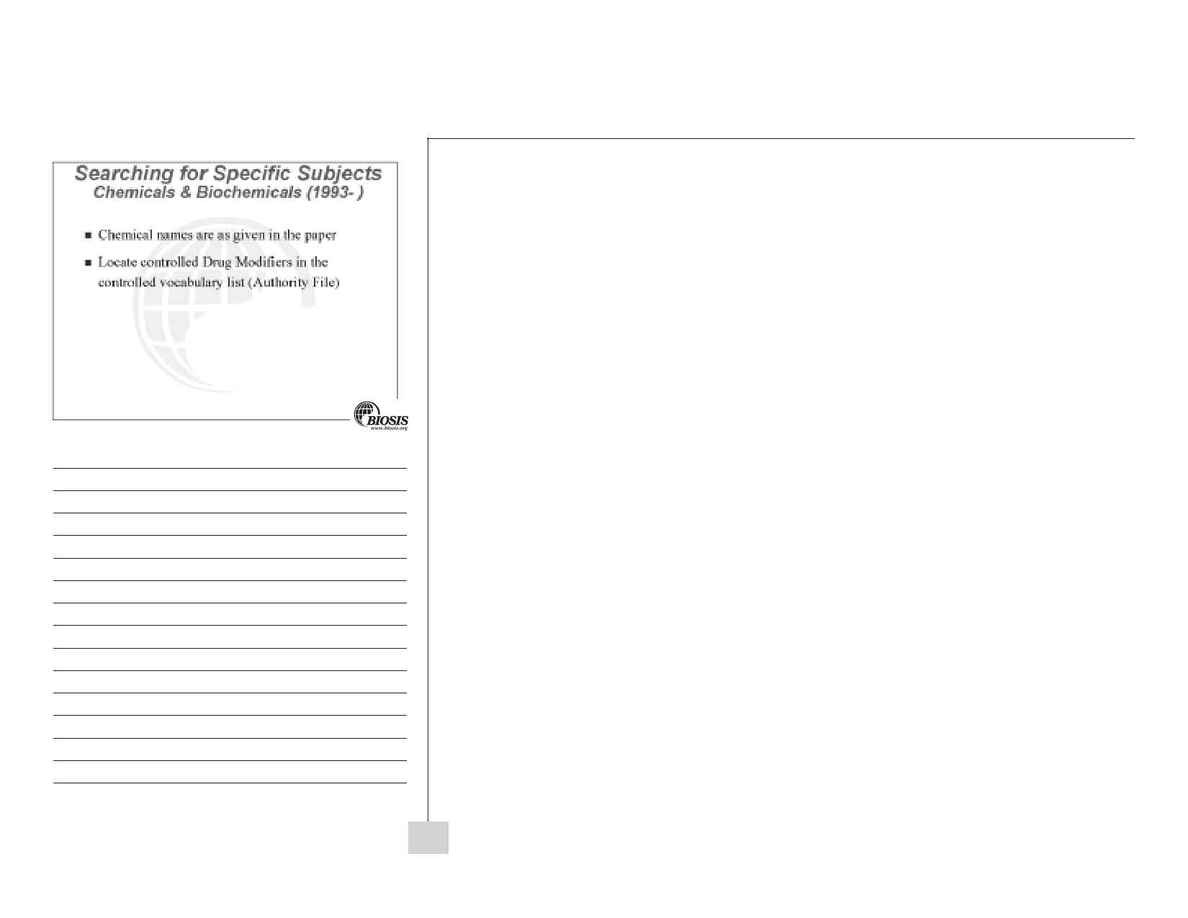 Biosis - BIOSIS Previews workbook