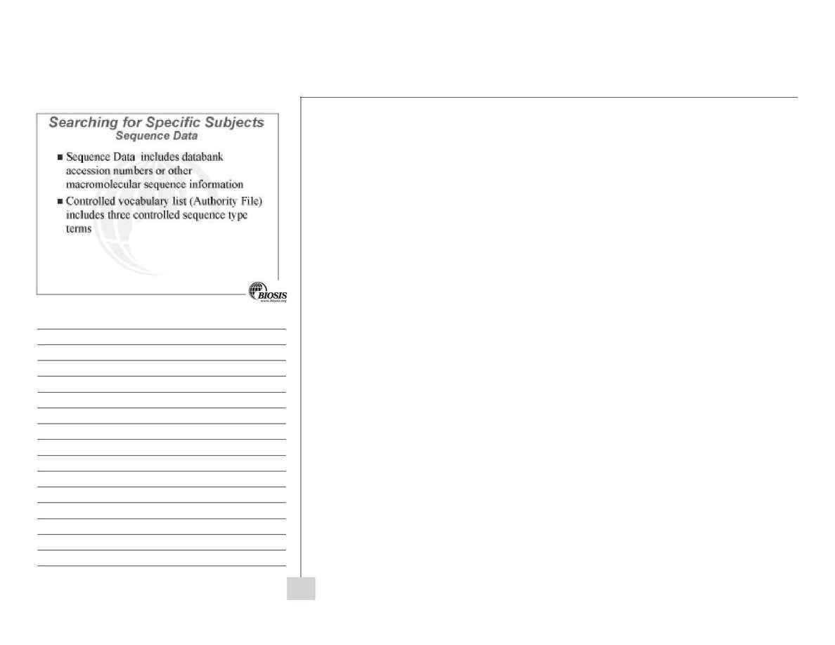 Biosis - BIOSIS Previews workbook