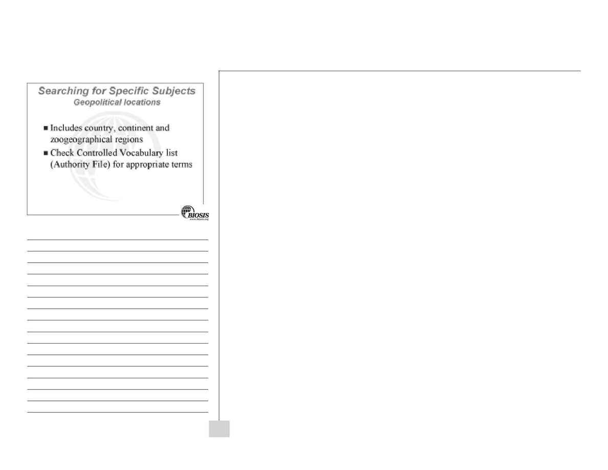 Biosis - BIOSIS Previews workbook