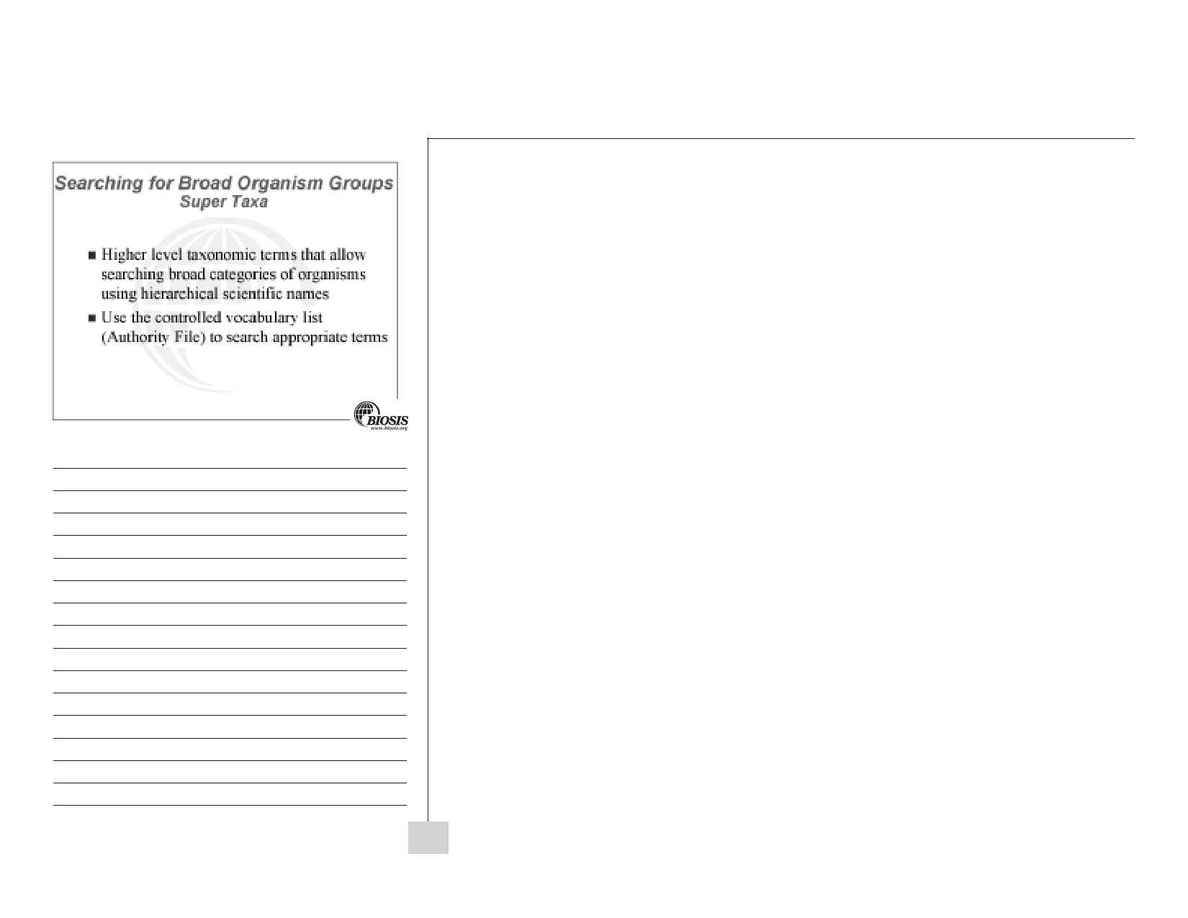 Biosis - BIOSIS Previews workbook