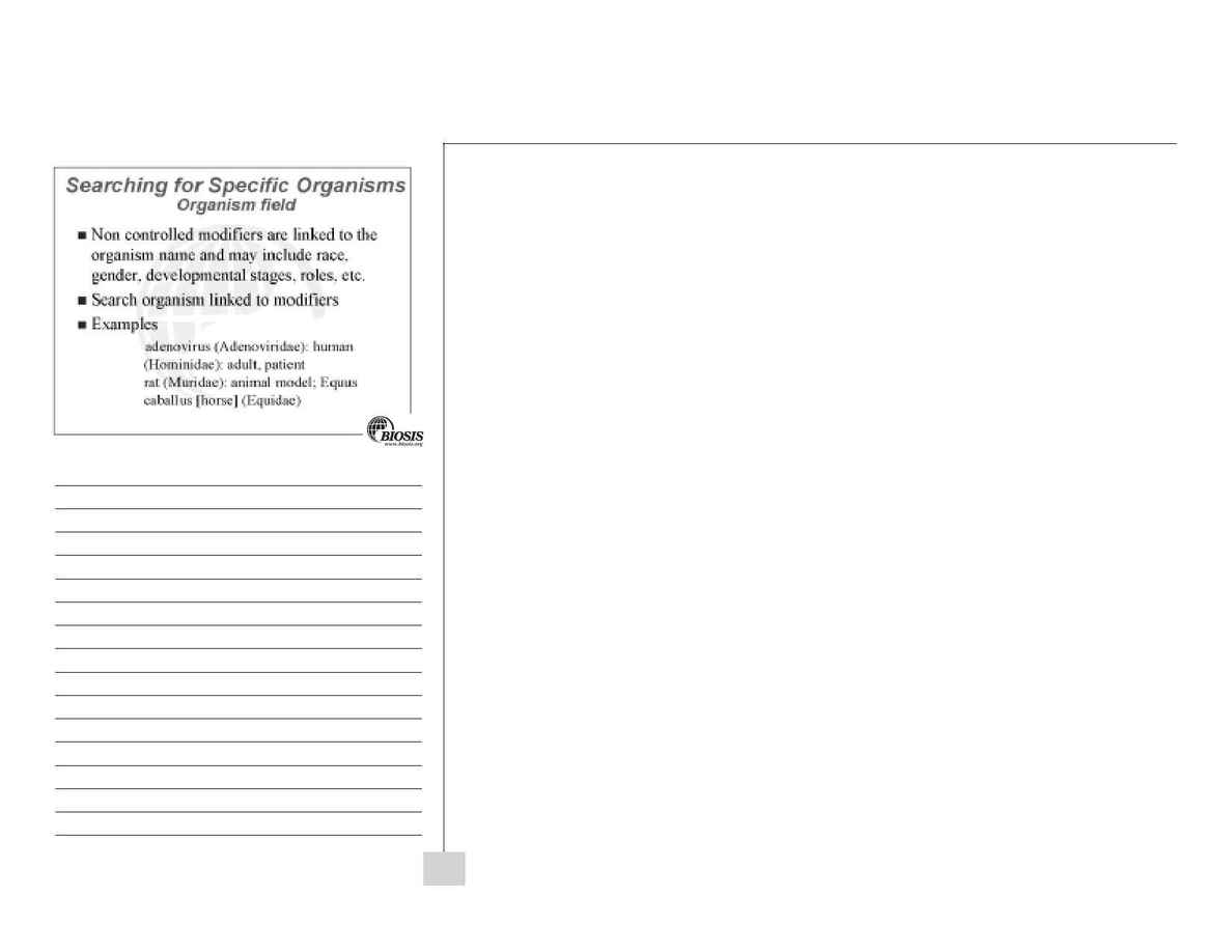 Biosis - BIOSIS Previews workbook