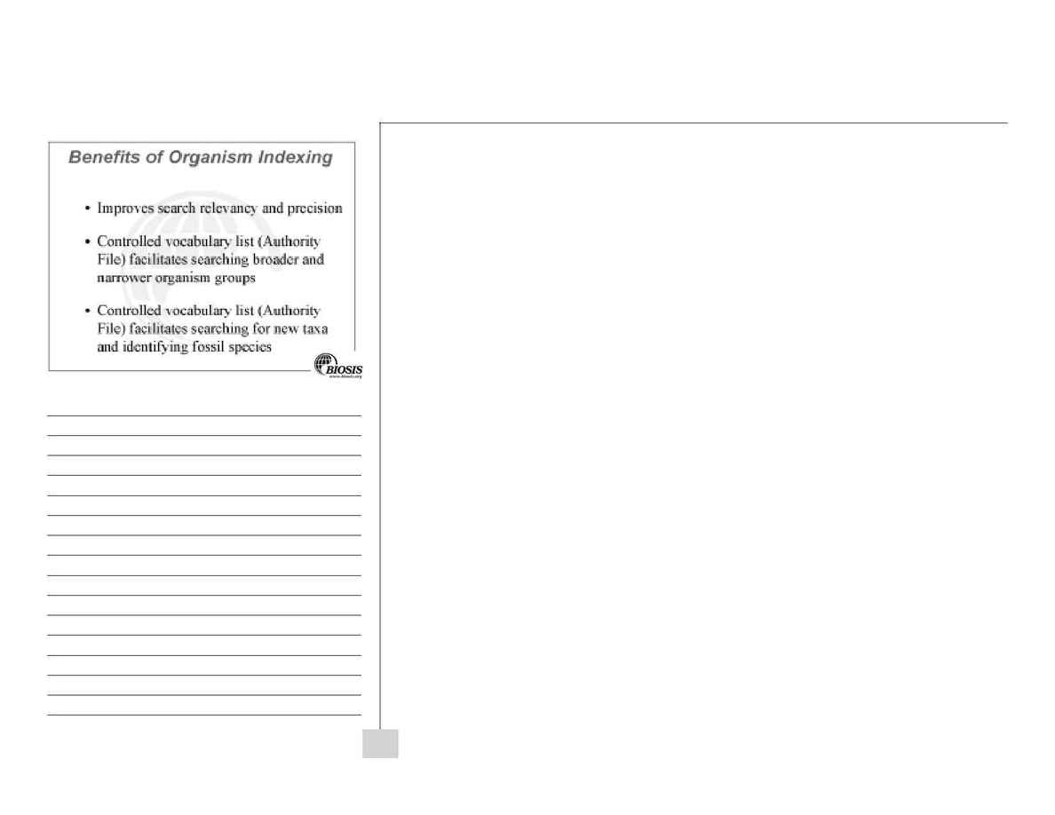 Biosis - BIOSIS Previews workbook