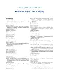 Ophthalmic Surgery, Lasers and Imaging - 2005annual index