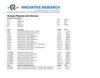 Innovative Research, Inc. - humanplasmapricing 2006