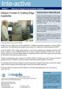 Integrin Advanced Biosystems - Issue one
