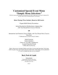 Events of Excellence - customize special event