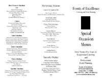 Events of Excellence - special occasion brochure