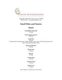 Events of Excellence - small bites and snacks