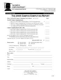 The Campus Computing Project - CC 2005 order form