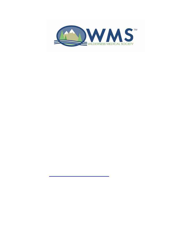 Wilderness Medical Society - Call for Abstracts 2005