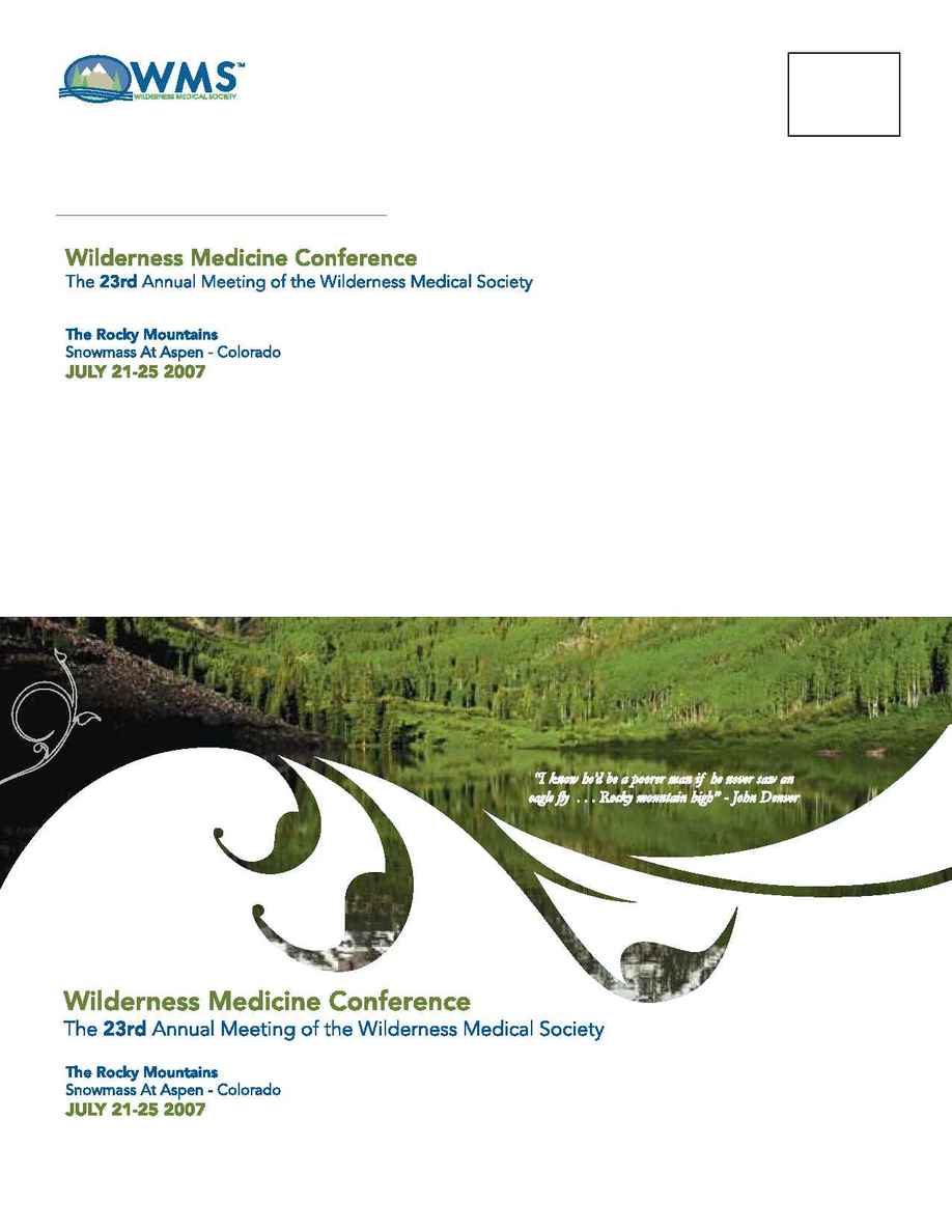 Wilderness Medical Society - Snowmass Brochure 2007